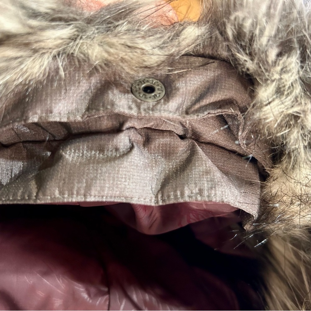 Eddie Bauer Brownish/Gray Puffer Jacket with Faux Fur Hood - Picture 8 of 12